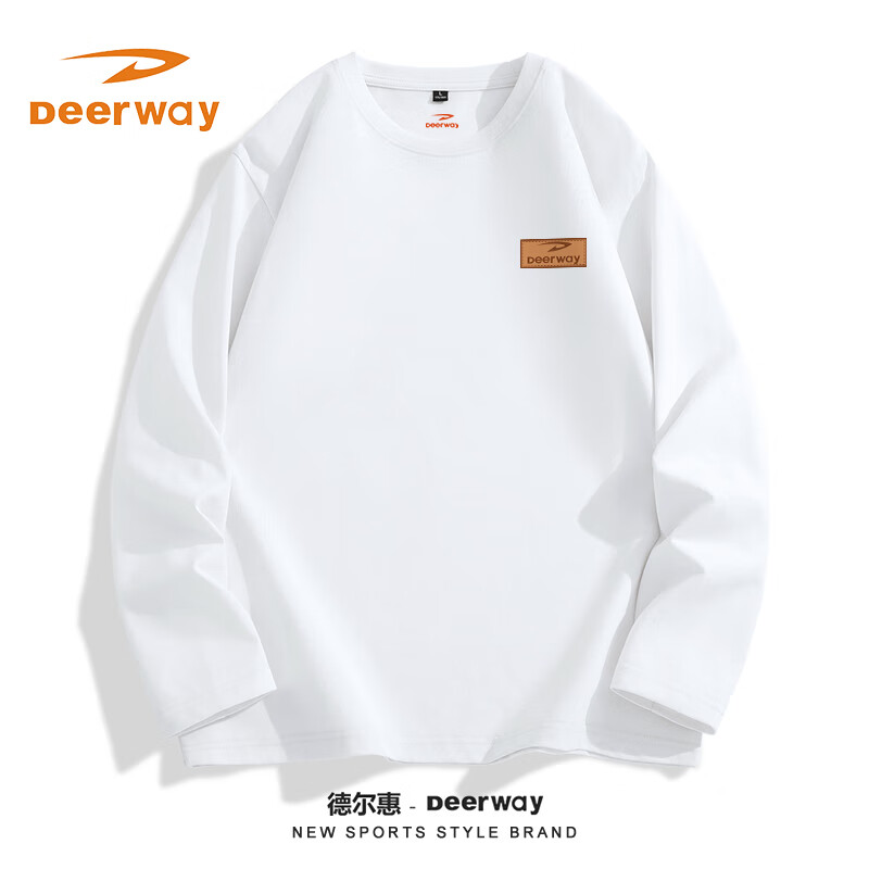 Deerway 德尔惠 220g重磅纯棉长袖t恤 男女同款 29.65元（需用券）