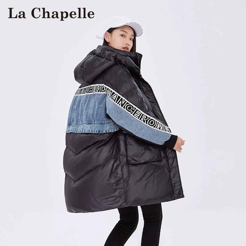 清仓低价！La Chapelle 拉夏贝尔 女士时尚加厚保暖中长款羽绒服 ￥189