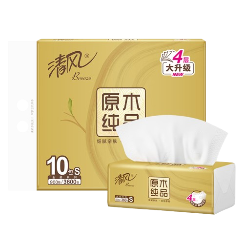清风 丝柔系列 抽纸 4层90抽12包(170*132mm) 8.3元（需用券）