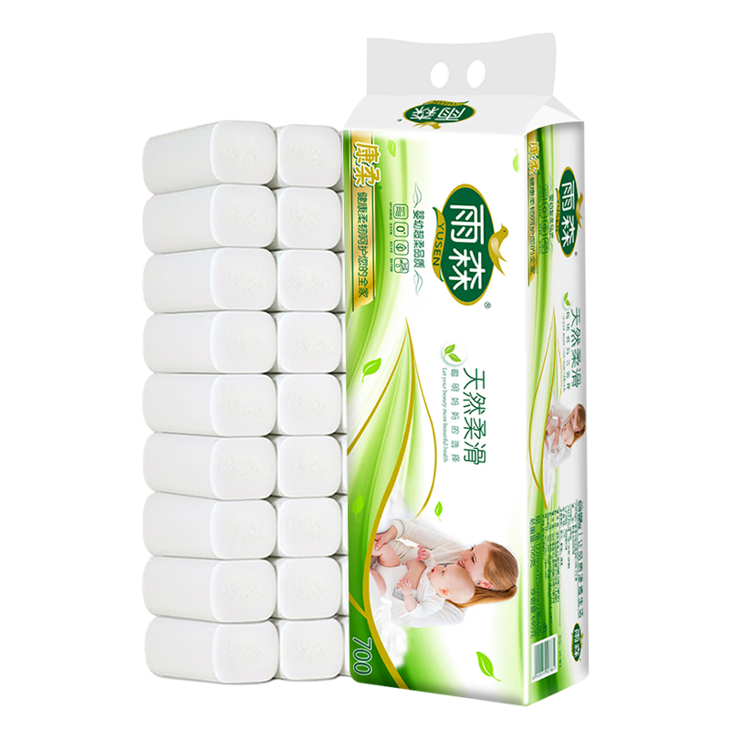 雨森 妇婴无芯卷纸 6层58g*12卷 7元（需领券）