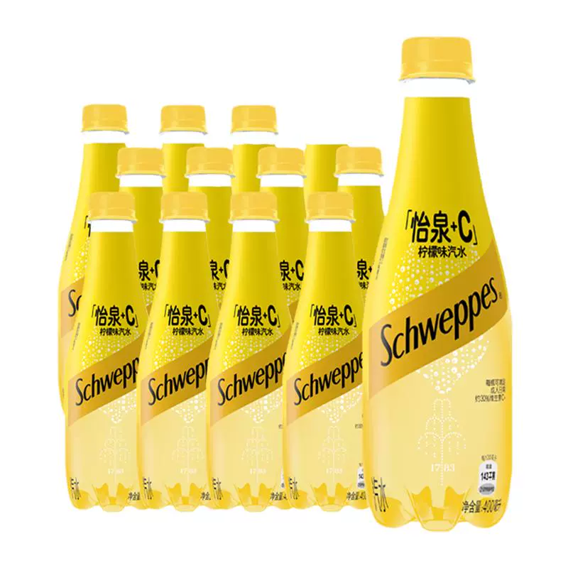 Schweppes 怡泉 Coca-Cola 可口可乐 怡泉+C柠檬味汽水 400ml*12瓶 ￥21.9