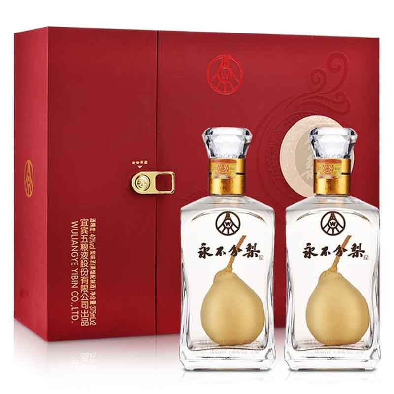 WULIANGYE 五粮液 永不分梨酒 五粮液股份 40度 375ml*2瓶 礼盒装（含礼品袋） 319