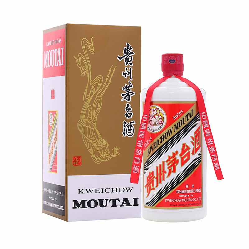 移动端、京东百亿补贴：MOUTAI 茅台 飞天茅台 53%vol 酱香型白酒 880ml 单瓶装 4