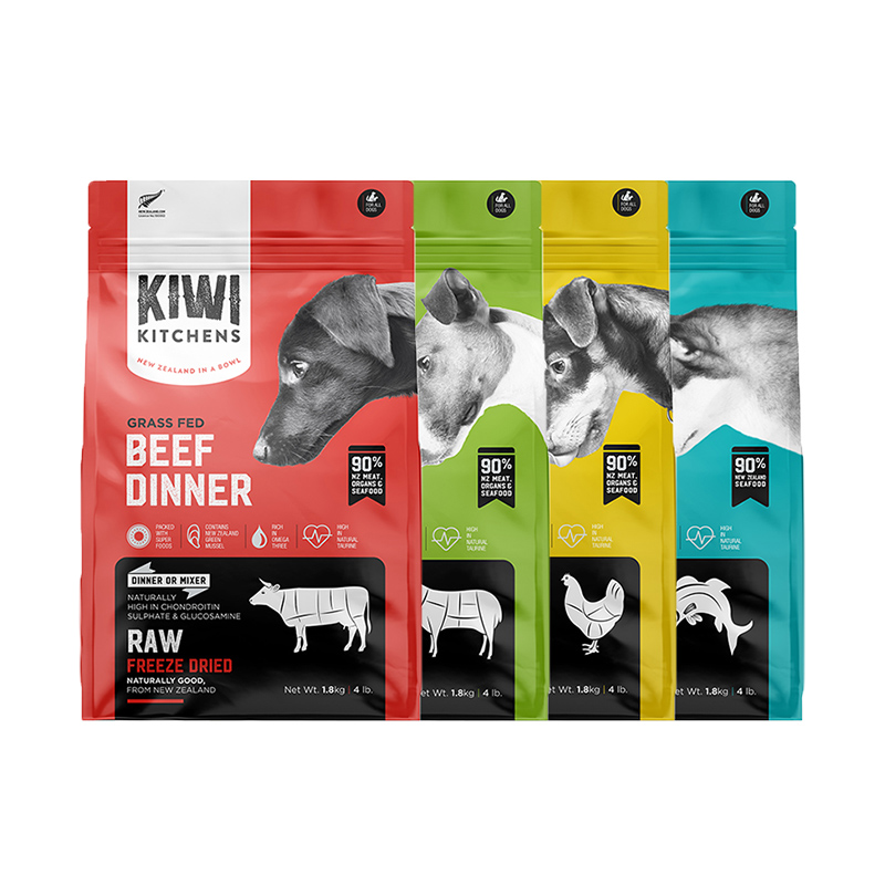 KIWI KITCHENS 临期KIWI新西兰进口狗主食犬粮1.8kg鸡鱼牛肉冻干粮 236.55元