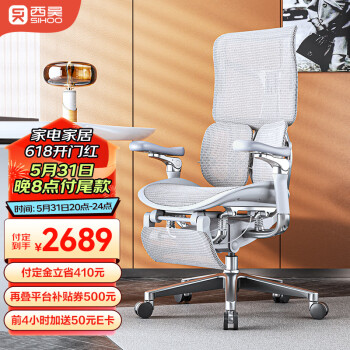 SIHOO 西昊 Doro S300 人体工学椅电脑椅 岩灰色 带脚踏 2573.49元