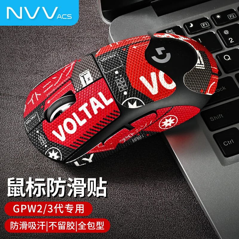 NVV 适用罗技gpw2/3鼠标防滑贴狗屁王二代/三代贴纸吸汗防刮脚垫贴游戏鼠标