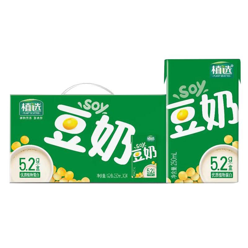 yili 伊利 2月产 植选豆奶蛋白饮品 250ml*24盒原味 ￥22.9