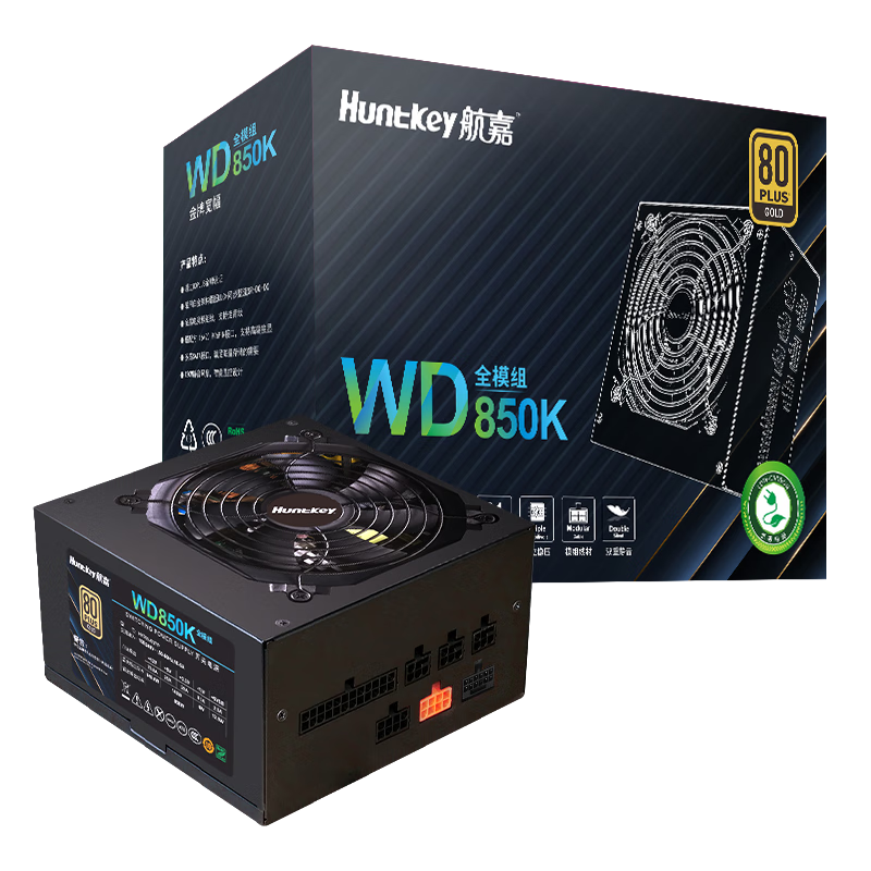 Plus:航嘉（Huntkey）WD850K全模组 金牌850W电脑电源 428.72元