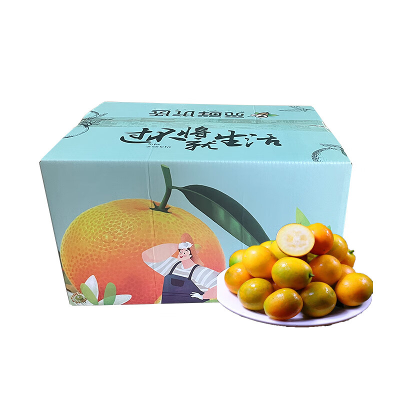 水果蔬菜 广西滑皮金桔 5斤彩箱装（200-250颗） 39.38元（需用券）