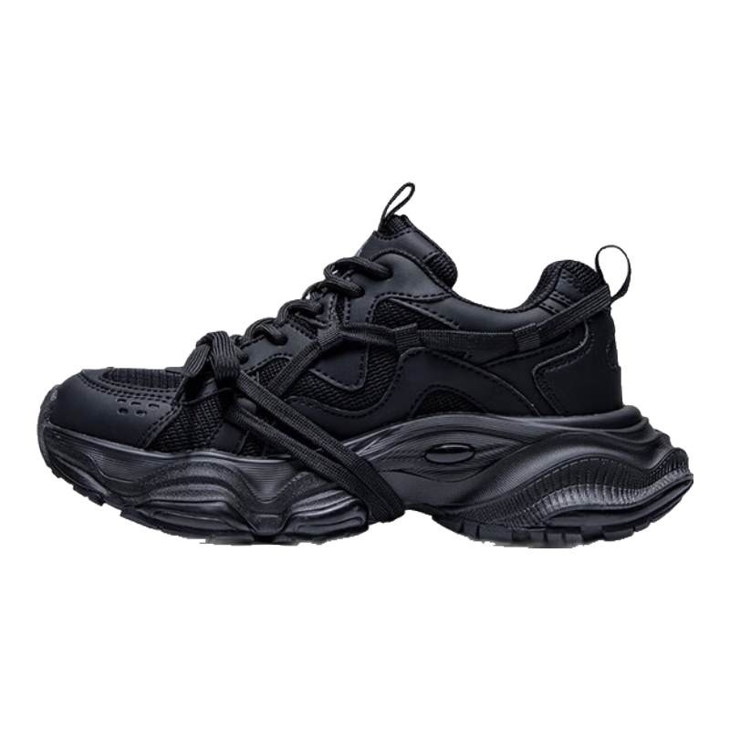 卡帕 女鞋增高老爹鞋女2025秋冬软底休闲鞋厚底百搭运动鞋子女 黑色 37 309元