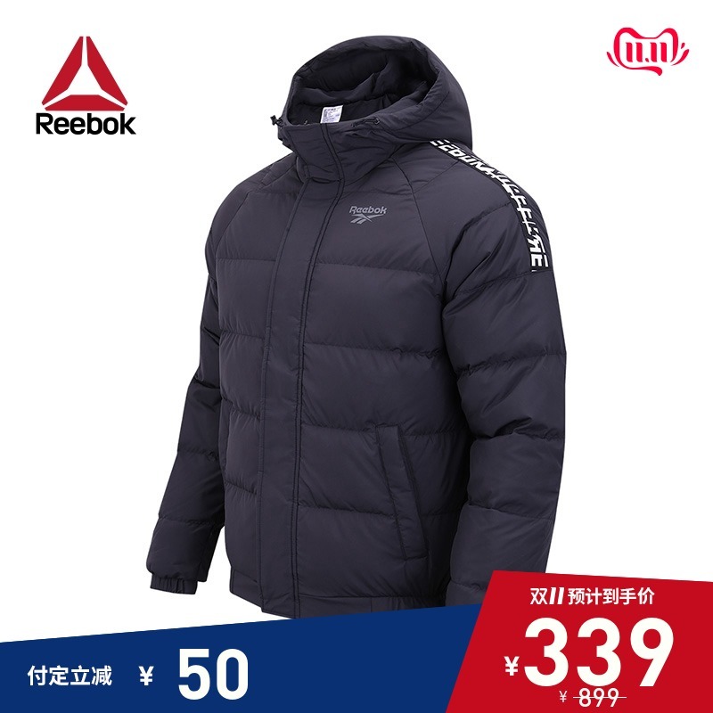 双11预售： Reebok 锐步 CN MID DOWN JKT1 男子冬季加厚保暖羽绒服 339元（定金50元