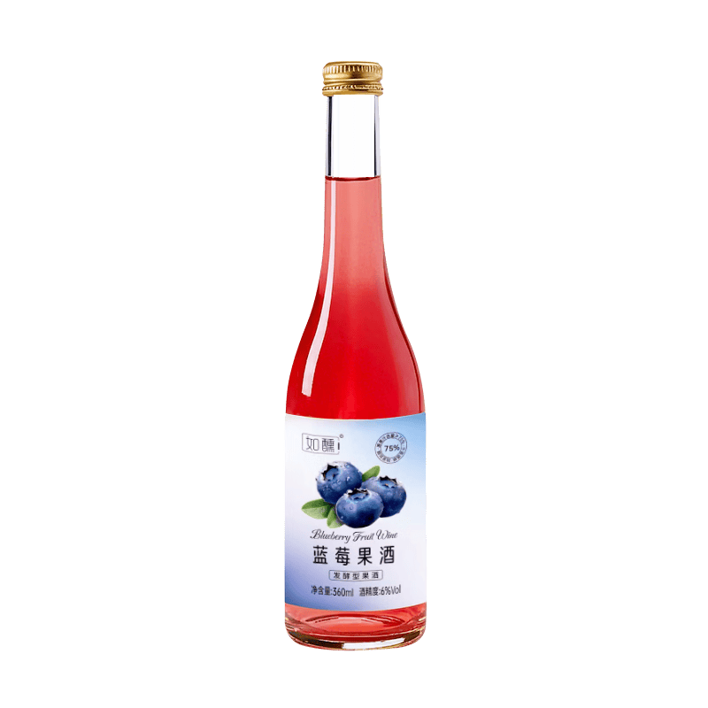 Plus会员：如醺 蓝莓果味酒 360ml 单瓶装 女士低度微醺酒 4.96元（需凑单、需