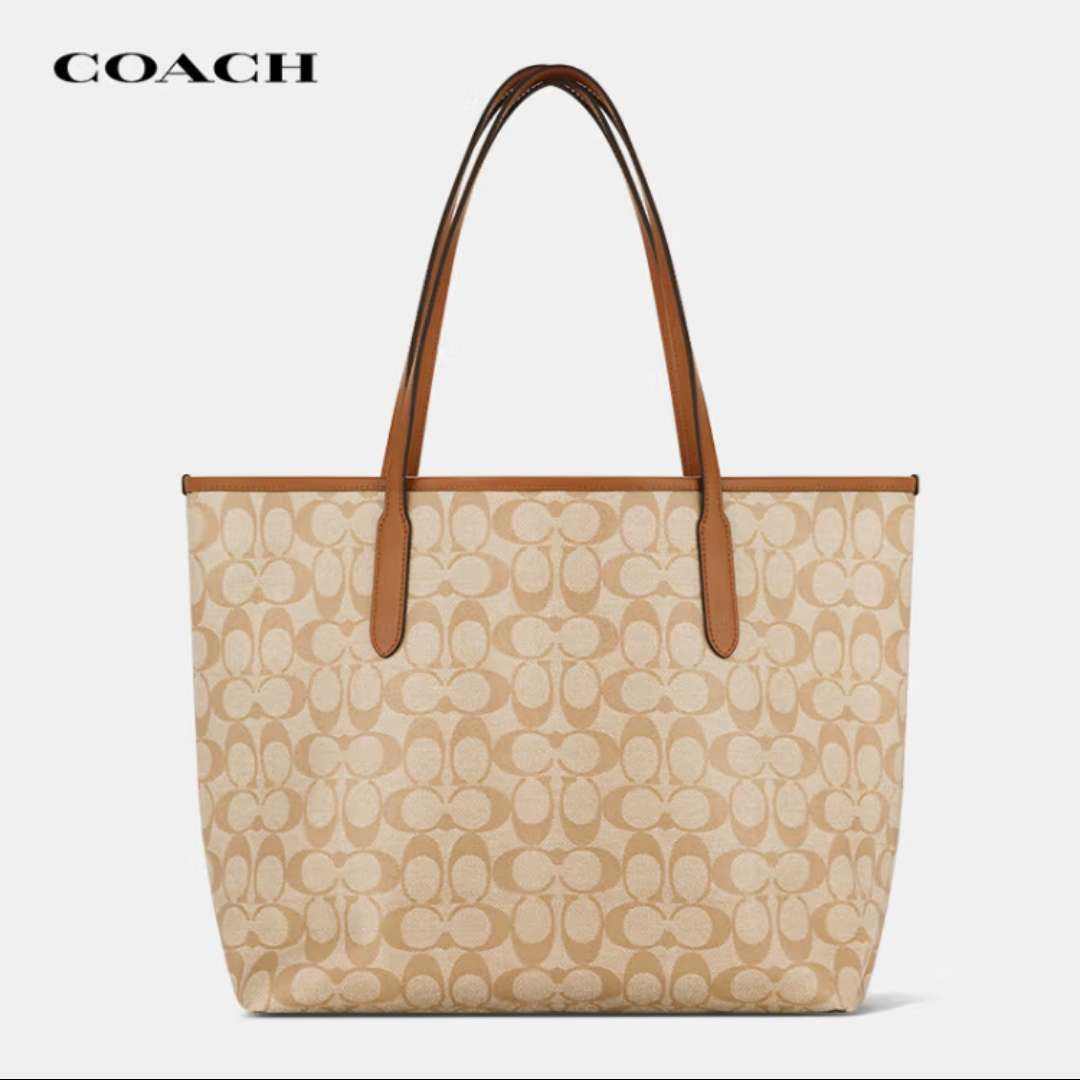 双11狂欢、plus会员：蔻驰（COACH）奢侈品女士包city33大号托特包通勤单肩包56