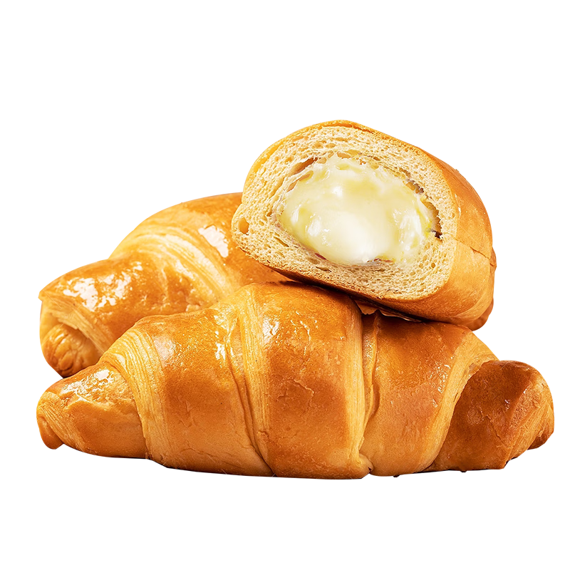 颜小贝爆浆可颂夹心面包 早餐手撕面包代餐休闲零食牛角包混合口味1000g 16.