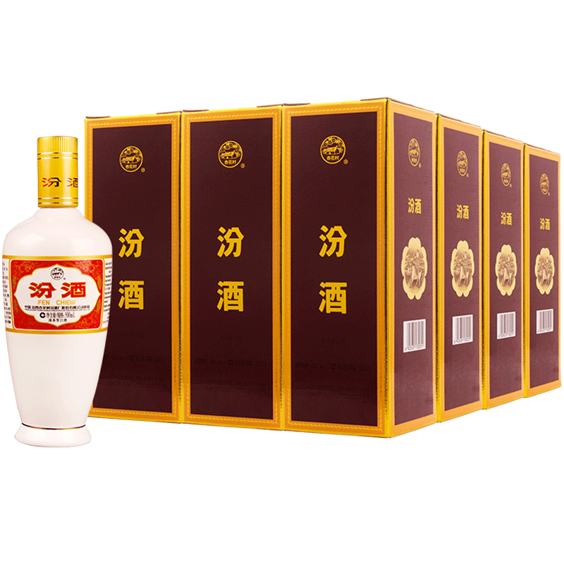 汾酒 出口瓷汾 53° 清香型 12瓶 500ml 680元