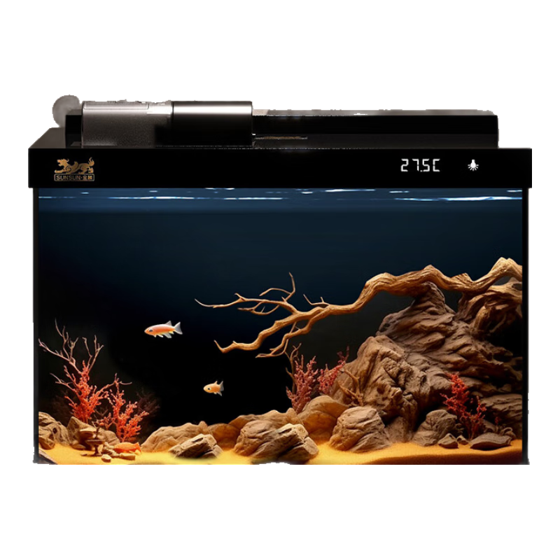 森森 金麟超白玻璃鱼缸客厅小型懒人鱼缸LE-480B家用水族箱生态金鱼缸 480B 13