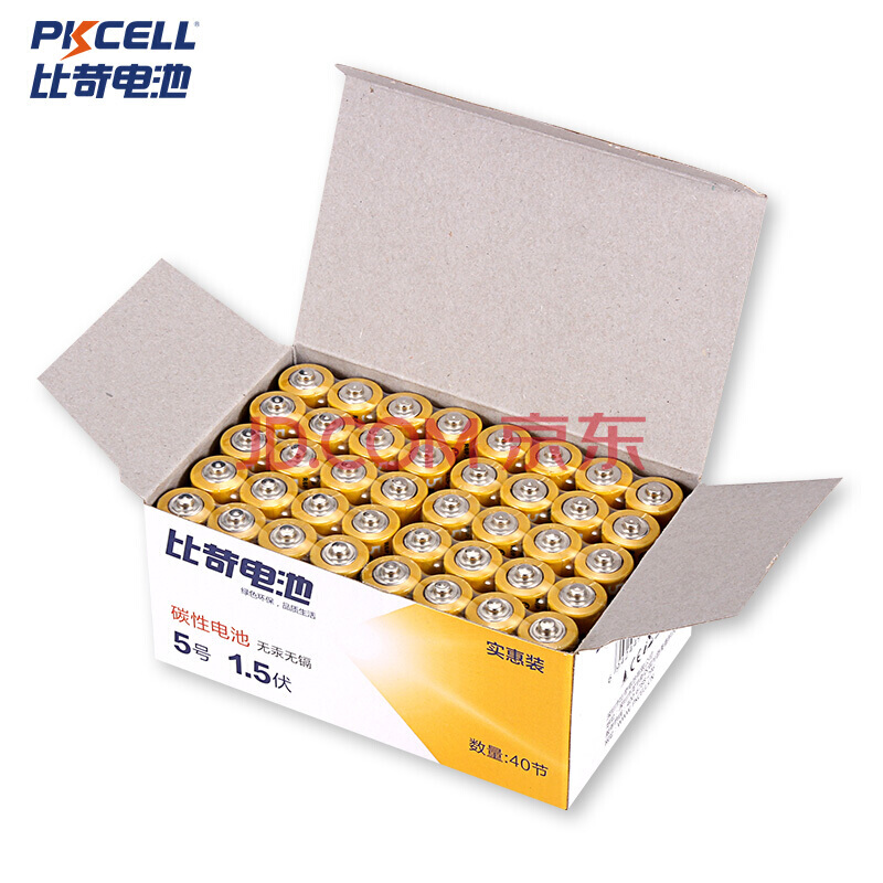 PKCELL 比苛 7号碳性电池 1.5V 20粒+5号碳性电池 1.5V 20粒 16.9元包邮（需用券）