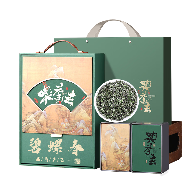 Plus会员、首购：五叶泉茶业 绿茶明前碧螺春 特级茶叶300g 2清香型 礼盒装 54