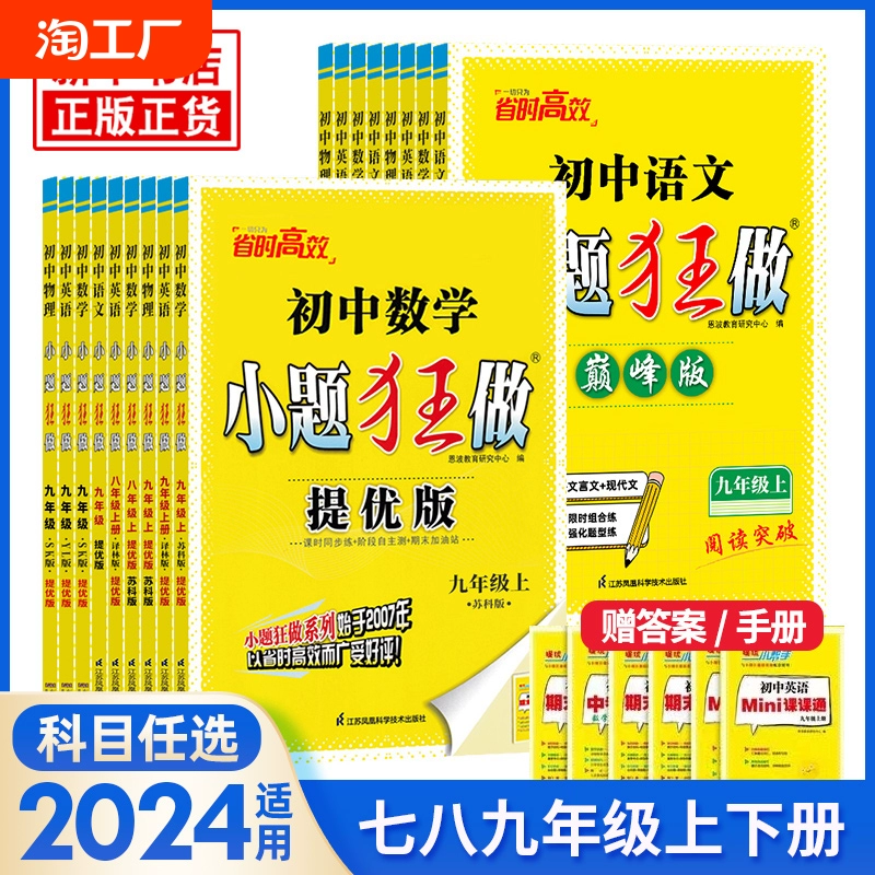 2024秋恩波初中小题狂做语文数学英语物理化学提优版巅峰版七八九年级上册