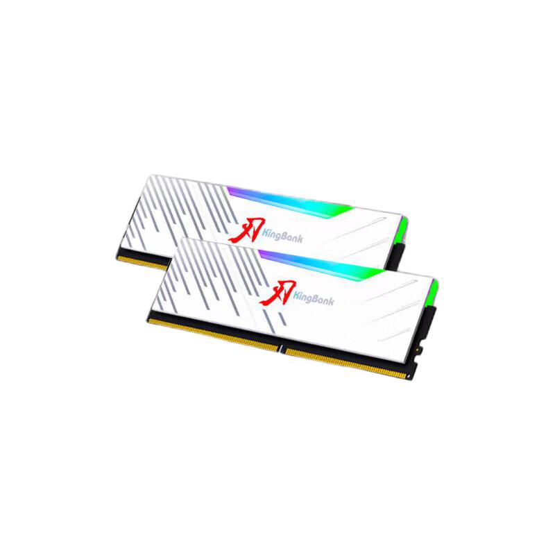 KINGBANK 金百达 16GB(8G×2)套装 DDR4 3600 台式机内存条长鑫A-die颗粒 白刃RGB灯条 C