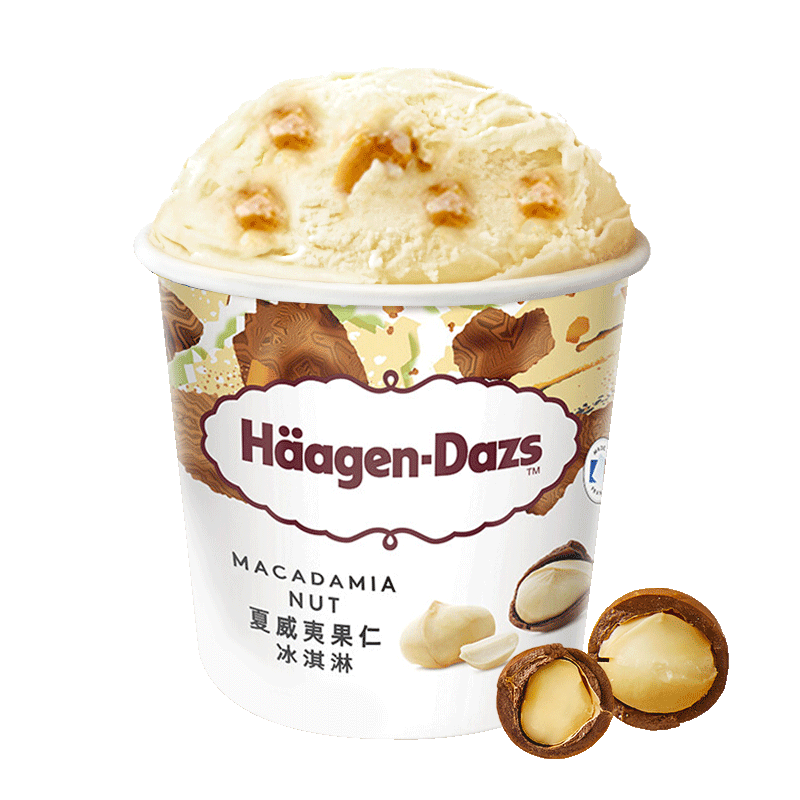 京东百亿补贴:哈根达斯（Haagen-Dazs）夏威夷果仁口味大桶冰淇淋473ml 家庭装 65.00元包邮