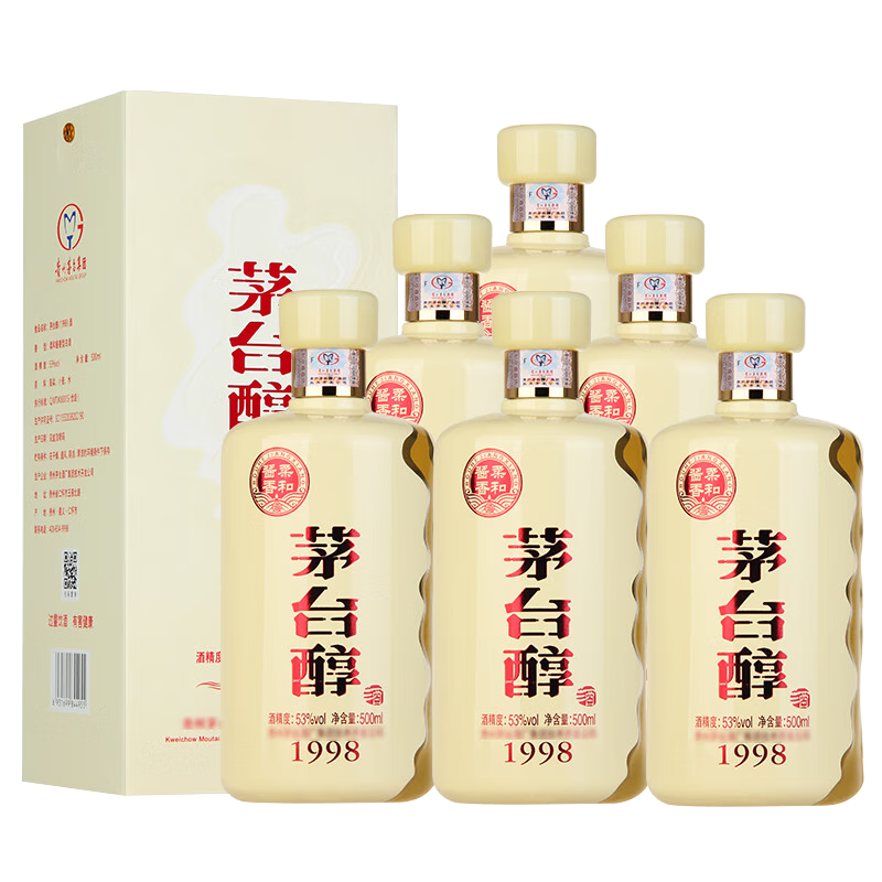 京东百亿补贴、plus会员：茅台（MOUTAI）集团 茅台醇1998 53度 酱香型白酒 500ml