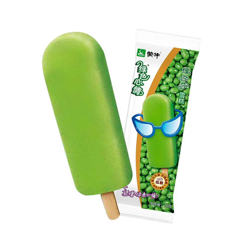 蒙牛 绿色心情低糖绿莎莎雪糕70g×8支 绿豆沙冰淇淋冰棍奶糕 11.8元（需用券