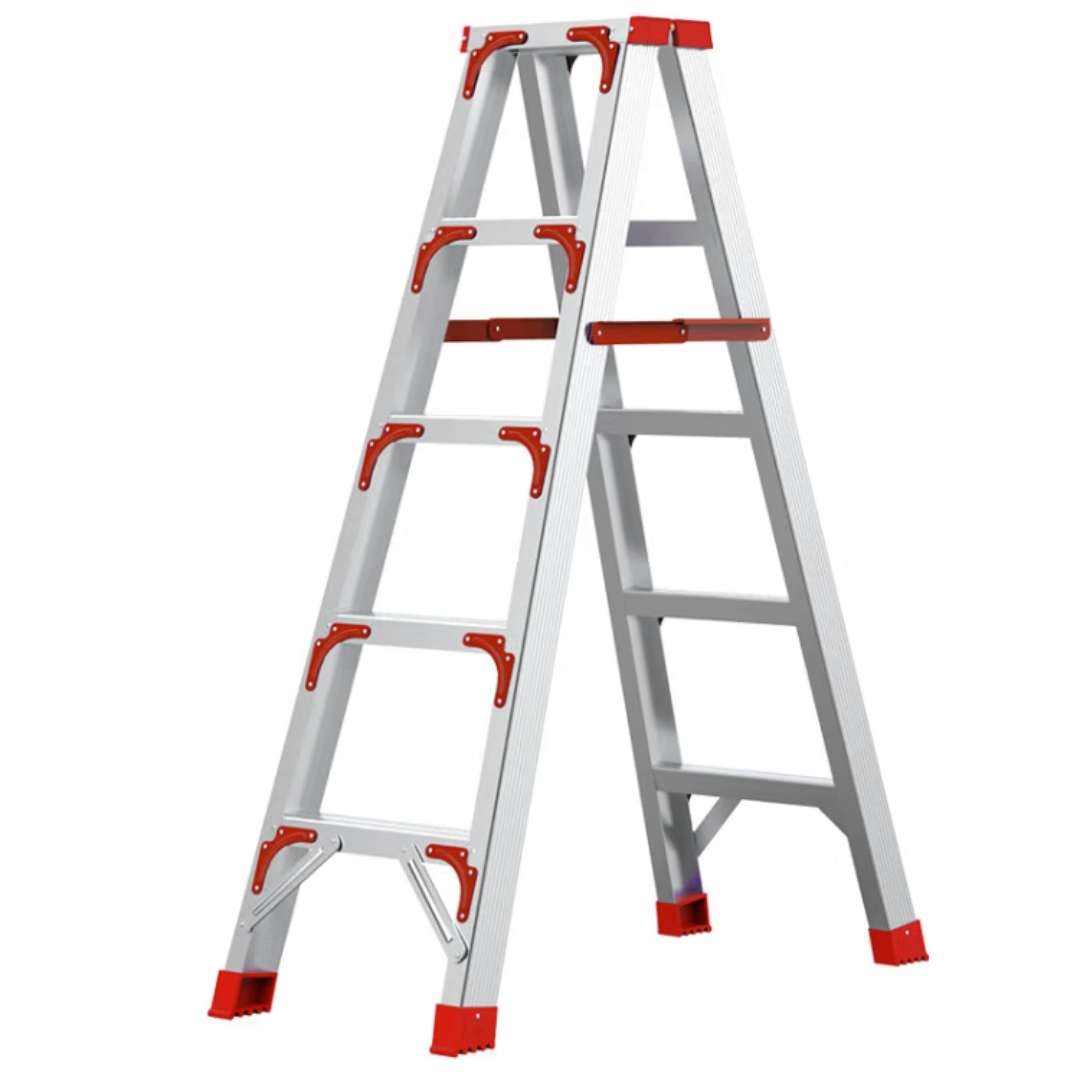 创硕 家用梯加厚铝合金人字梯折叠梯子工程梯 【五步梯红】加强加固款 158.