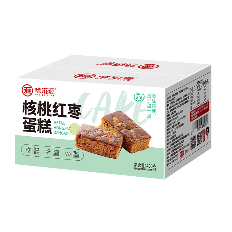 weiziyuan 味滋源 核桃红枣蛋糕 400g 11.9元
