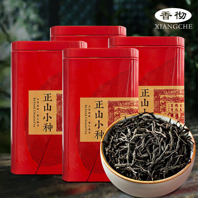 需凑单、plus会员：香彻（XIANGCHE）香彻蜜香型正山小种红茶100g*4罐 罐配送礼