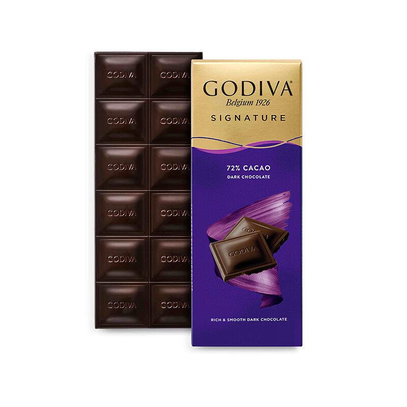 GODIVA 歌帝梵 醇享 72%黑巧克力砖 90g 18元（需买3件，需用券）