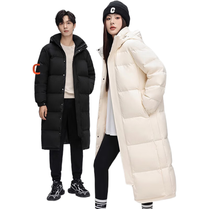 鸭鸭羽绒服 鸭鸭（YAYA）羽绒服男女长款过膝零下30度加厚极寒保暖户外防风