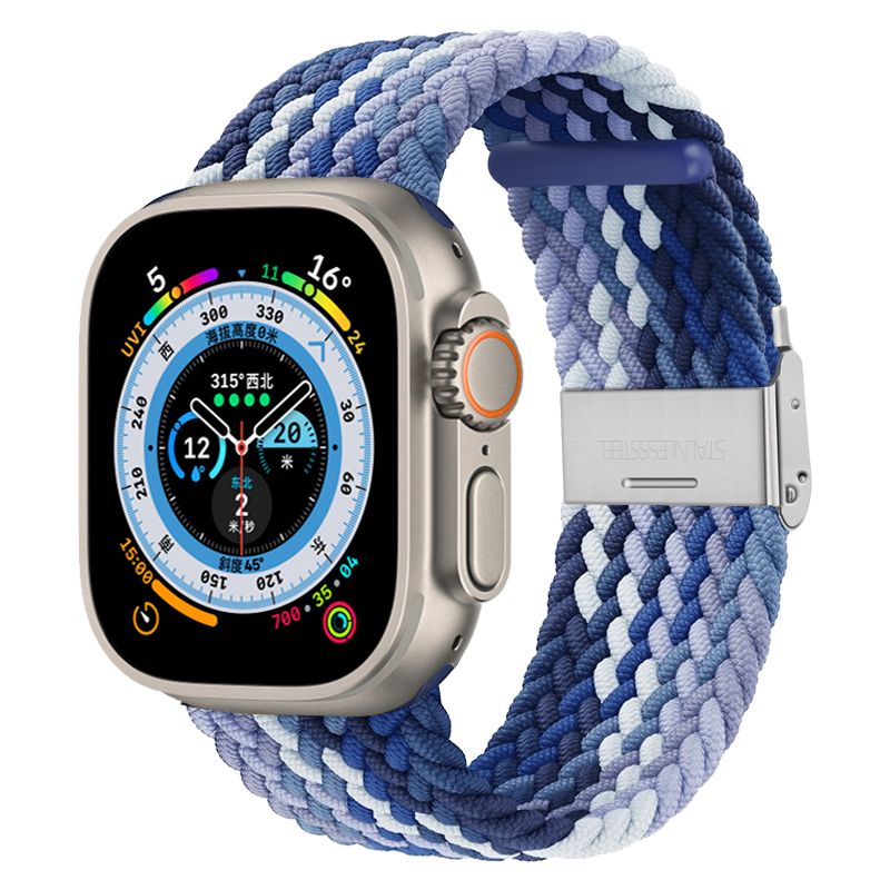 wezi 唯智 适用苹果iwatch7/8手表带尼龙编织卡扣替换带applewatch6表带苹果手表