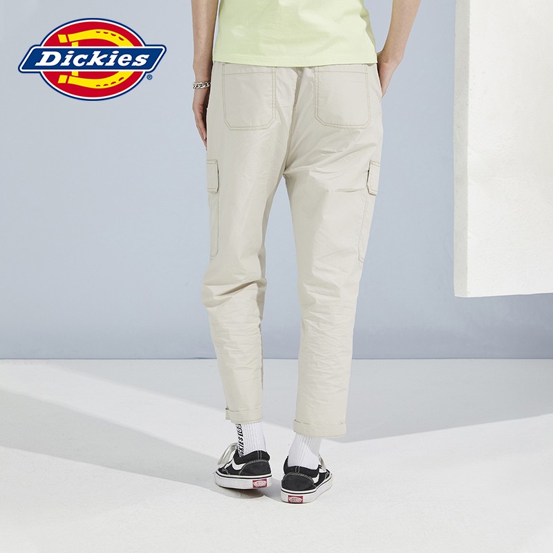 Dickies 褲子 女式純棉多口袋大側兜休閑直筒褲 DK010327 米灰色 28 95元
