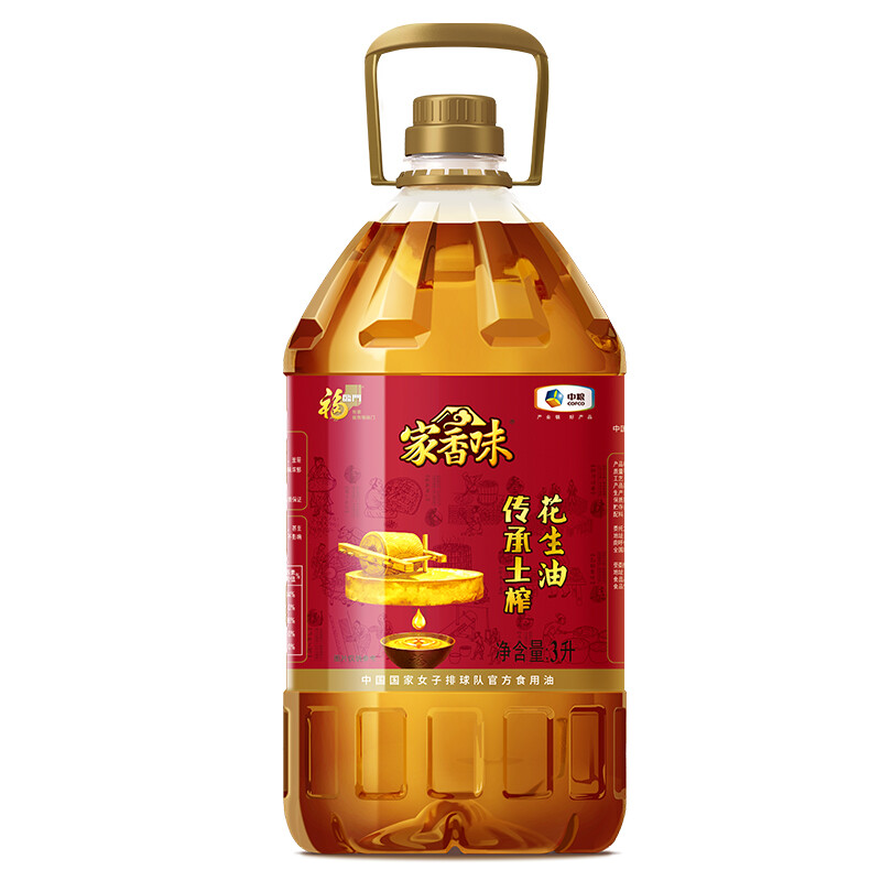 福临门 家香味 传承土榨 压榨一级花生油 3L 59.9元