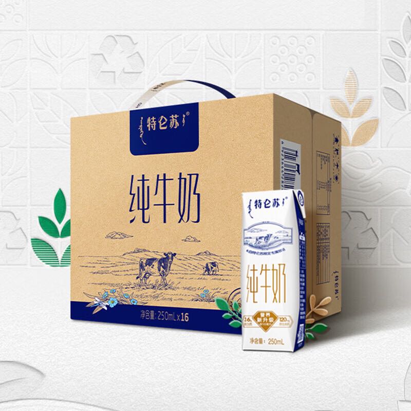 yili 伊利 无菌砖纯牛奶250ml*16盒/整箱优质乳蛋白学生营养早餐奶 1