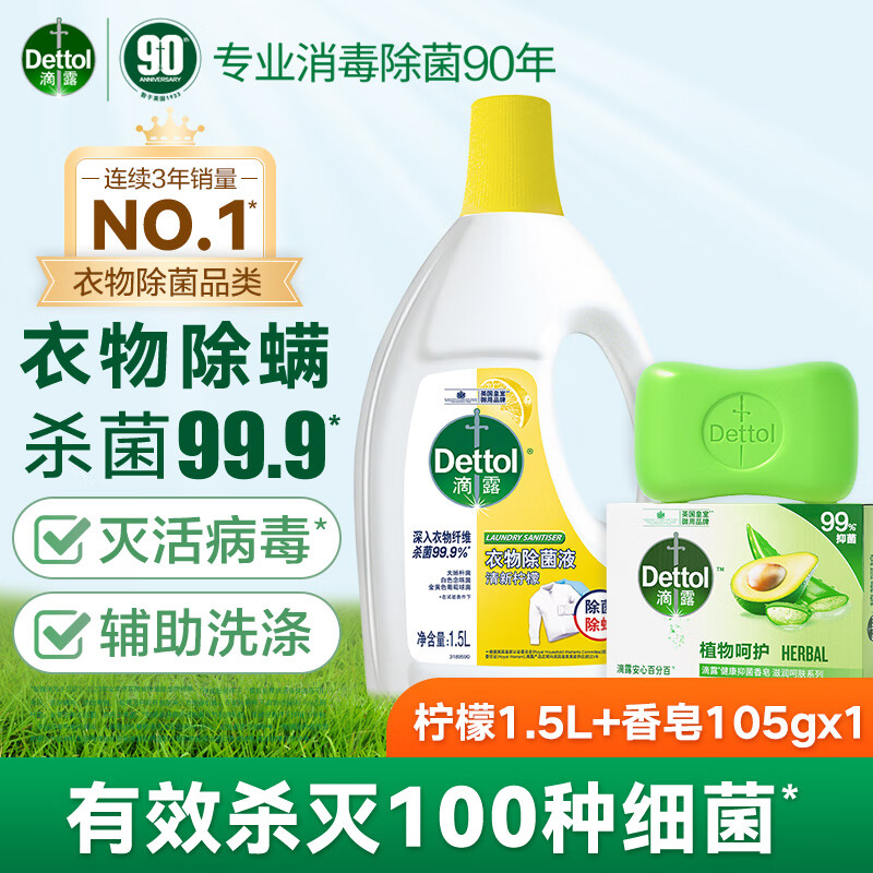 Dettol 滴露 衣物消毒除菌液 高效杀菌除螨除味内衣裤清洁 搭配洗衣液消毒液