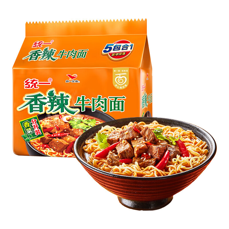 统一 香辣牛肉面五合一 97g*5袋 ￥10.26