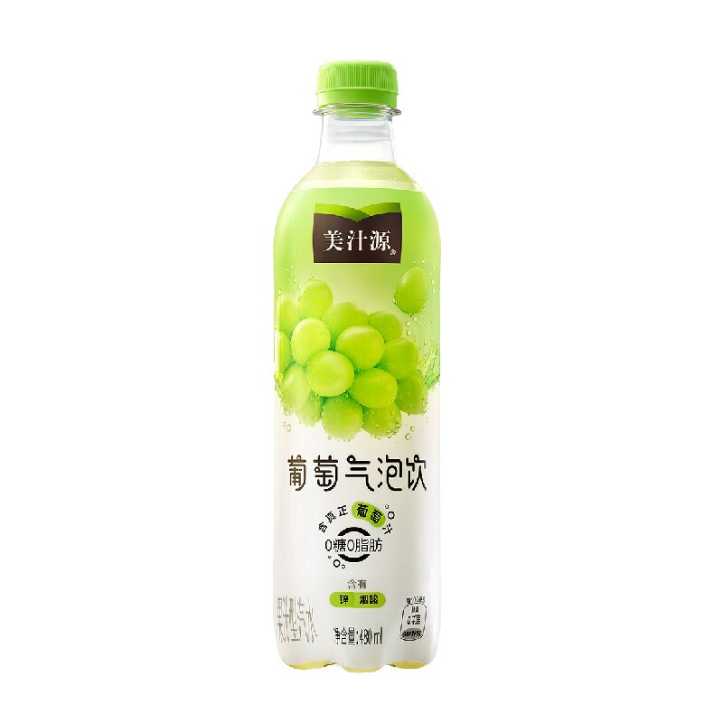 美汁源 可口可乐（Coca-Cola）美汁源 Minute Maid 无糖饮料 葡萄气泡饮 480ml*12瓶 