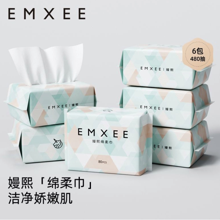 EMXEE 嫚熙 婴幼儿绵柔巾 80抽*6包 81.9元