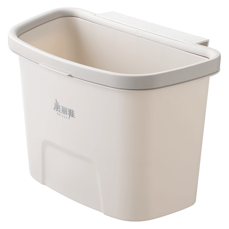 美丽雅 卫生间橱柜门挂式垃圾桶 壁挂式 白色 4L 2.9元（需用券）