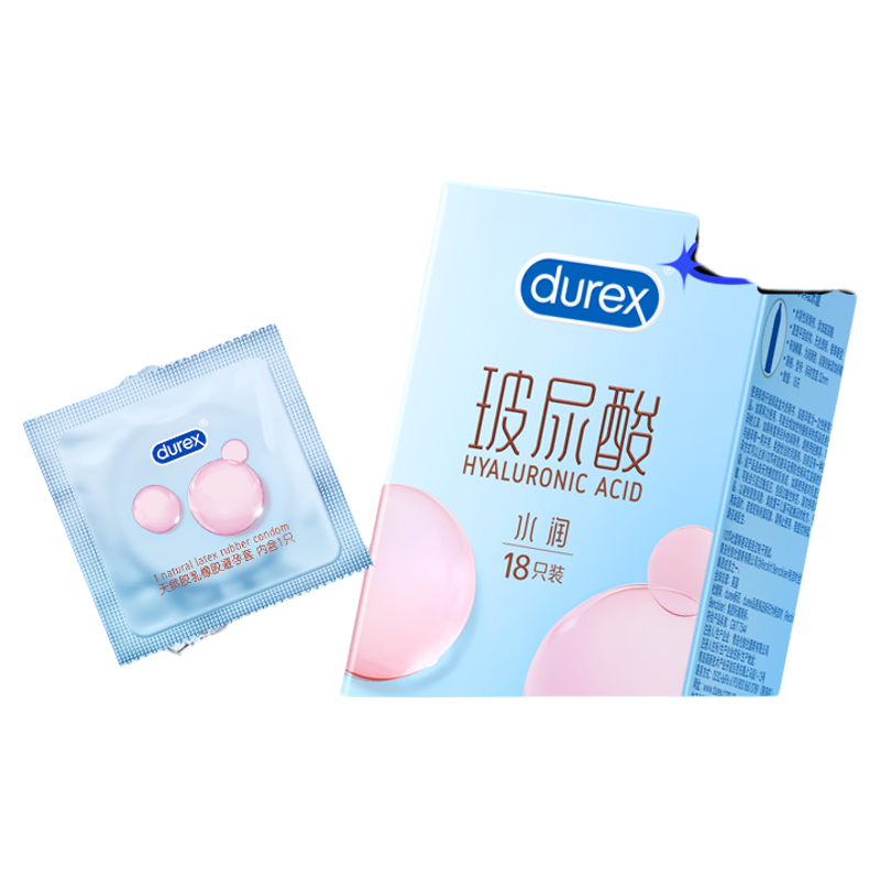 durex 杜蕾斯 水润玻尿酸安全套 18只 ￥34.8