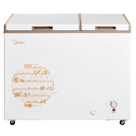 Midea 美的 202升 家用囤货冰柜 双顶开双温柜 一级能效 省电低音卧式冰箱BCD-202DKM(E) 1249元