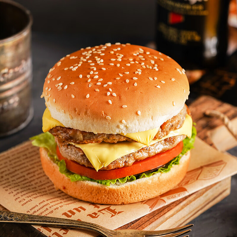 bakerdream百钻汉堡胚12对660g家庭装圆形面包胚汉堡