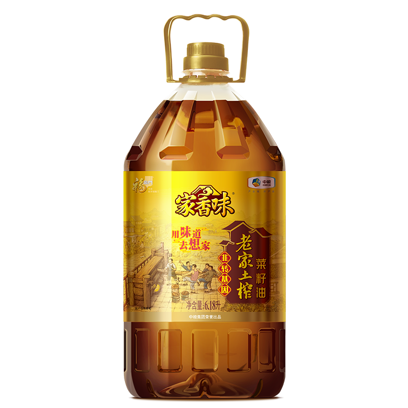 家香味 老家土榨菜籽油6.18L 非转基因 食用油 中粮出品 新老包装随机发 87.02