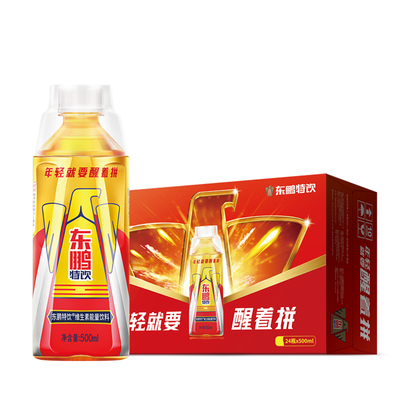 plus会员、京东百亿补贴:东鹏特饮 有奖版 维生素功能饮料 500ml*24瓶/箱 90.78