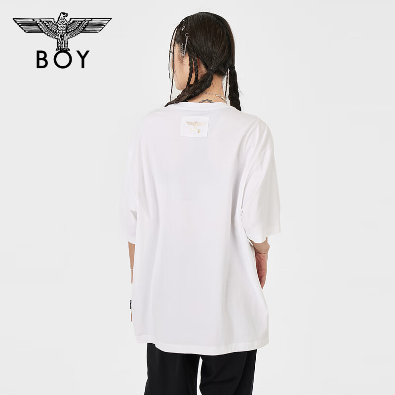 BOY LONDON 潮牌短袖BF风2023夏季新品复古字母印花白色T恤N01803 白色 XS 465.2元（