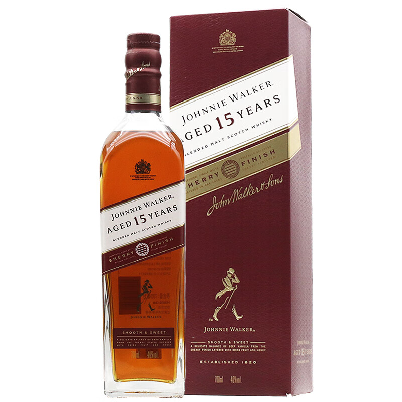 JOHNNIE WALKER 尊尼获加 调和威士忌 调配型苏格兰威士忌 洋酒英国进口 15年雪