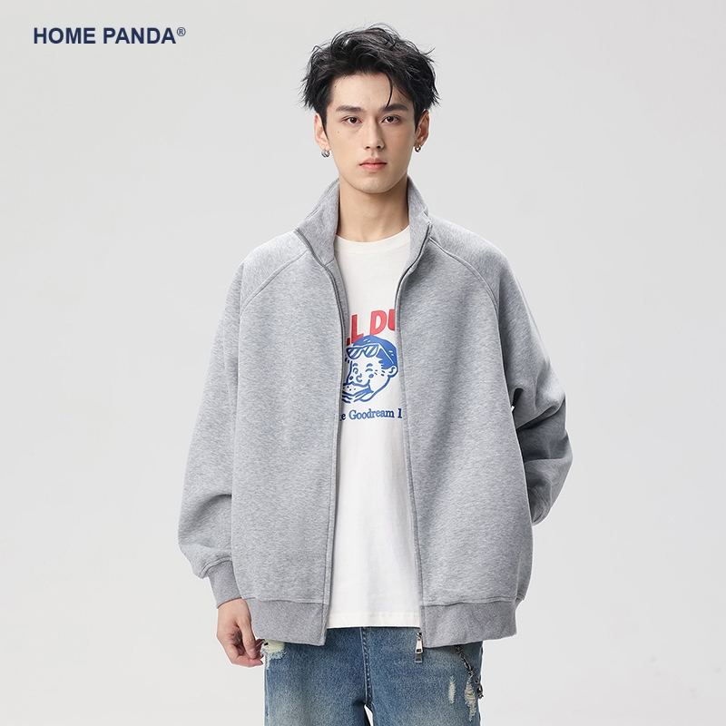 HOME PANDA HomePanda重磅立领纯色开衫卫衣男秋冬款美式夹克拉链运动外套潮 124.