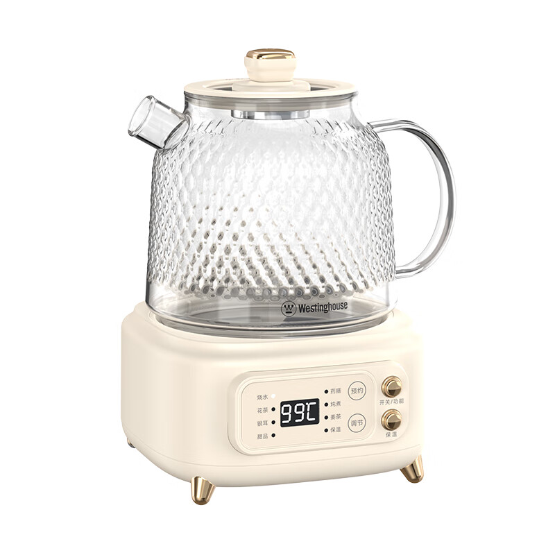 Westinghouse WEKX12 全玻璃养生壶 杏仁白 1.2L 标配+茶漏 379元